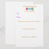 Kerstkaart voor de juf 2011 - 2012 briefpapier (Voorkant / Achterkant)