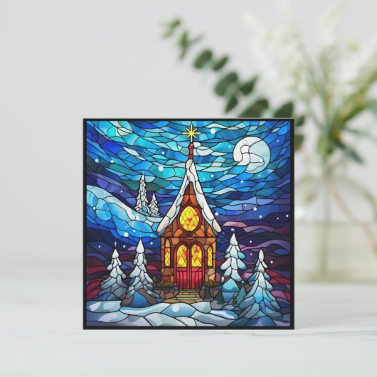 Kerstkaart voor de kerk (Staand voorkant)