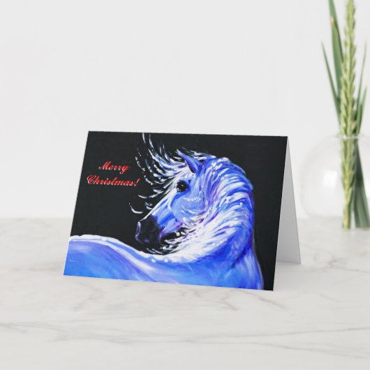 Kerstkaart voor de Minnaars van het Paard Feestdagen Kaart (Voorkant)