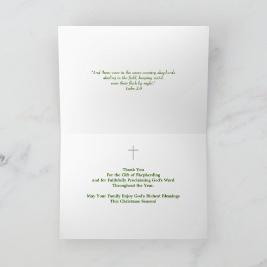 Kerstkaart voor de predikant en het gezin feestdagen kaart (Binnen)