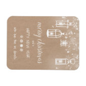 kerstkaart voor de rustige kraft met lantaarns magneet (Horizontaal)