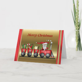 Kerstkaart voor de trein feestdagen kaart