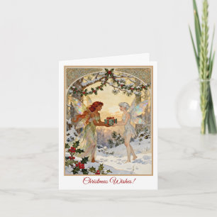Kerstkaart voor de uitwisseling van geschenken van feestdagen kaart