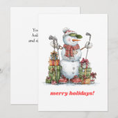 Kerstkaart voor de vrolijke golfer (Voorkant / Achterkant)
