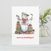 Kerstkaart voor de vrolijke golfer (Staand voorkant)