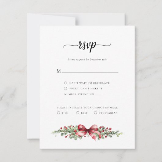 Kerstkaart voor de winter RSVP (Voorkant)