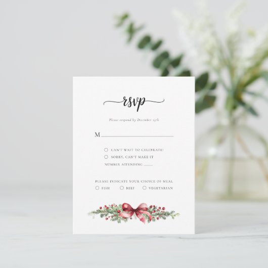 Kerstkaart voor de winter RSVP (Staand voorkant)