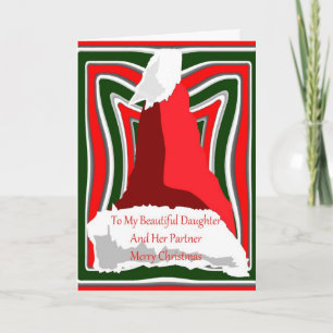 kerstkaart voor dochter en haar partner feestdagen kaart
