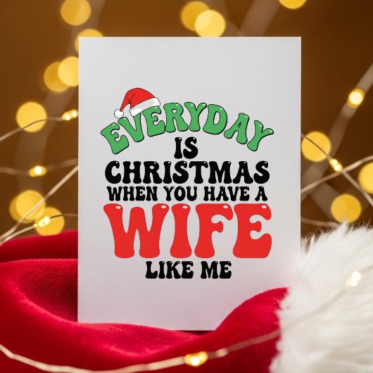 Kerstkaart voor echtgenoot Grappig Van Vrouw