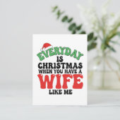 Kerstkaart voor echtgenoot Grappig Van Vrouw (Staand voorkant)