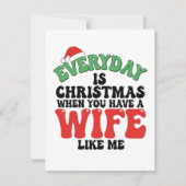Kerstkaart voor echtgenoot Grappig Van Vrouw (Voorkant)