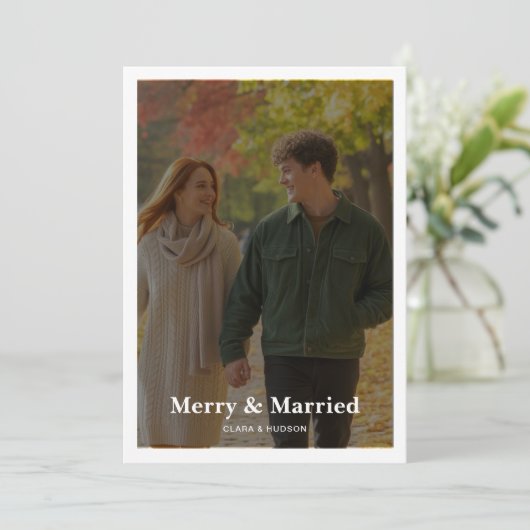 Kerstkaart voor een getrouwd stel (Staand voorkant)