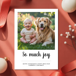 Kerstkaart voor familiehond 'Zo Veel Vreugde'