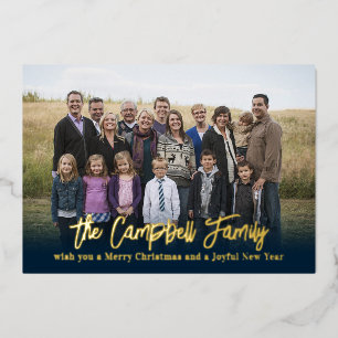 Kerstkaart voor familiekreep met Folie Folie Feestdagenkaart