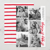 Kerstkaart voor fotocabine - Candy Cane Rood (Voorkant / Achterkant)