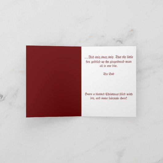 Kerstkaart voor Fox en Gingerbread Feestdagen Kaart (Binnen)
