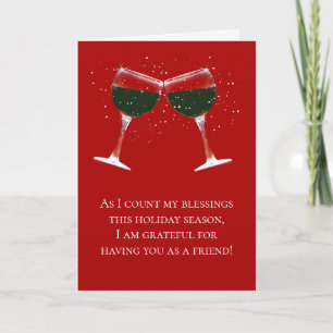 kerstkaart voor Friend Funny Wine Holiday Kaart