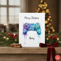 Kerstkaart voor game liefhebbers - Aangepast cadea