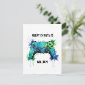 Kerstkaart voor gamers Aangepaste gamen (Staand voorkant)