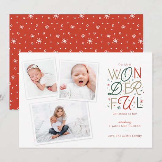 Kerstkaart voor geboorte (Voorkant / Achterkant)