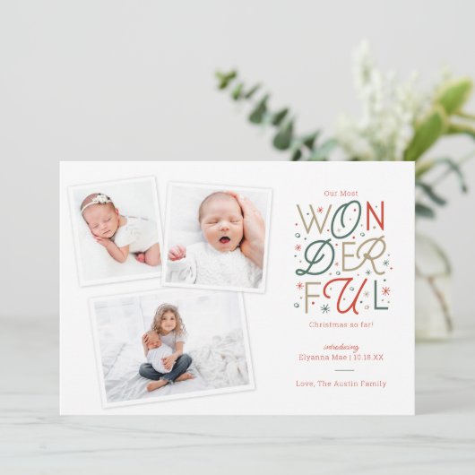 Kerstkaart voor geboorte (Staand voorkant)