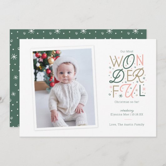 Kerstkaart voor geboorte (Voorkant / Achterkant)