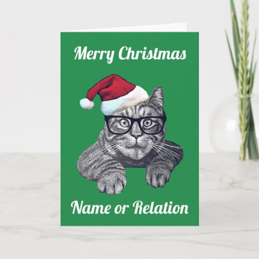  kerstkaart voor geekkat feestdagen kaart (Voorkant)