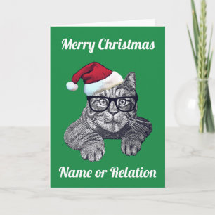 kerstkaart voor geekkat feestdagen kaart