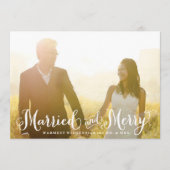 Kerstkaart voor gehuwde Passen getrouwd en vrolijk (Voorkant)