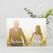 Kerstkaart voor gehuwde Passen getrouwd en vrolijk (Staand voorkant)