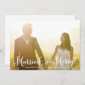 Kerstkaart voor gehuwde Passen getrouwd en vrolijk (Voorkant / Achterkant)