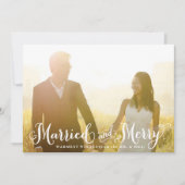 Kerstkaart voor gehuwde Passen getrouwd en vrolijk (Voorkant)