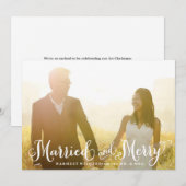 Kerstkaart voor gehuwde Passen getrouwd en vrolijk (Voorkant / Achterkant)