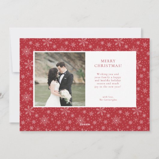 Kerstkaart voor getrouwde en heldere Pas getrouwd (Achterkant)