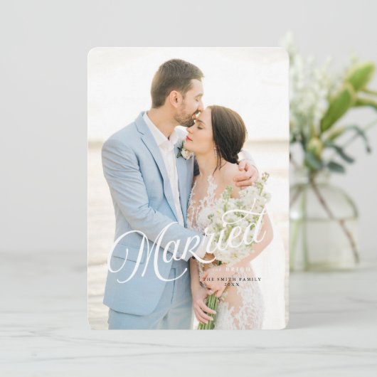 Kerstkaart voor getrouwde en heldere Pas getrouwd Kaart (Staand voorkant)