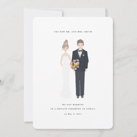 Kerstkaart voor getrouwde en heldere Pas getrouwd Kaart (Achterkant)