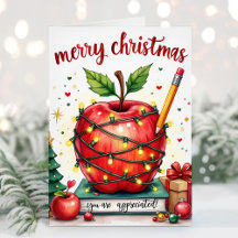 Kerstkaart voor gewaardeerde leraar