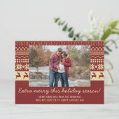 Kerstkaart voor gezin met zwangerschapsaankondigin (Staand voorkant)