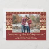 Kerstkaart voor gezin met zwangerschapsaankondigin (Voorkant)