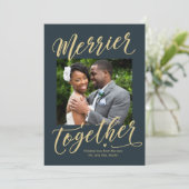 Kerstkaart voor gezin of pasgetrouwden 'Samen vrol (Staand voorkant)