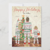 Kerstkaart voor gezin van 3 - Plat (Voorkant)