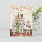 Kerstkaart voor gezin van 3 - Plat (Staand voorkant)