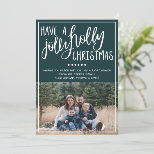 Kerstkaart voor gezinsfoto's met Kerstmis (Staand voorkant)