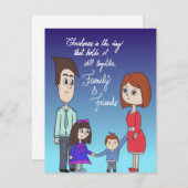 Kerstkaart voor gezinsvakanties (Voorkant / Achterkant)