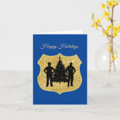 Kerstkaart voor Glitter Police Ship & Police Kaart (Gele Bloem)