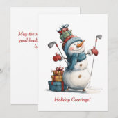 Kerstkaart voor golfers (Voorkant / Achterkant)