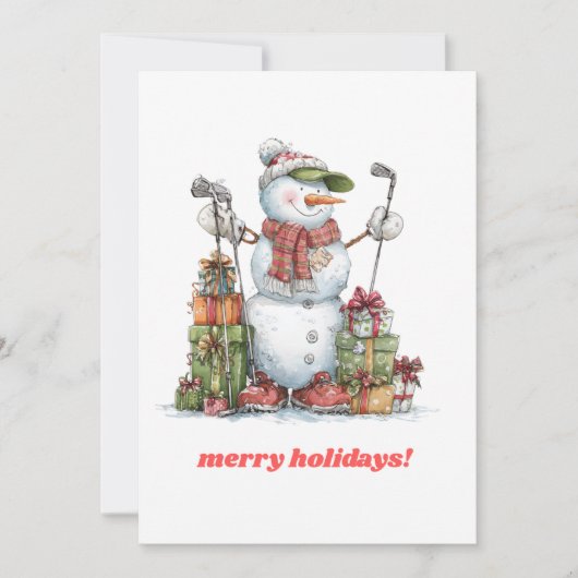 Kerstkaart voor golfers (Voorkant)