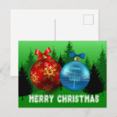 Kerstkaart voor golfspelen uitnodiging briefkaart (Voorkant / Achterkant)