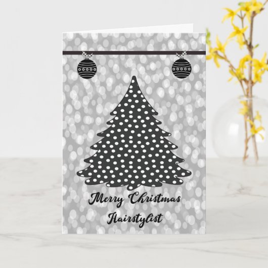 Kerstkaart voor Haarstylist Kaart (Gele Bloem)