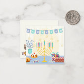 Kerstkaart voor Hanukkah Notitiekaartje (Voorkant / Achterkant in situ)